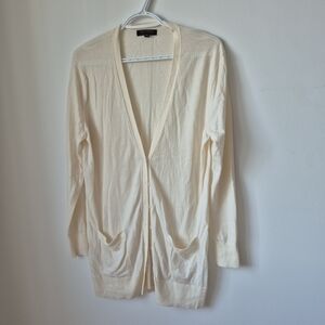 Banana Republic Cream Cardigan Relaxed Fit Lightweight Knit